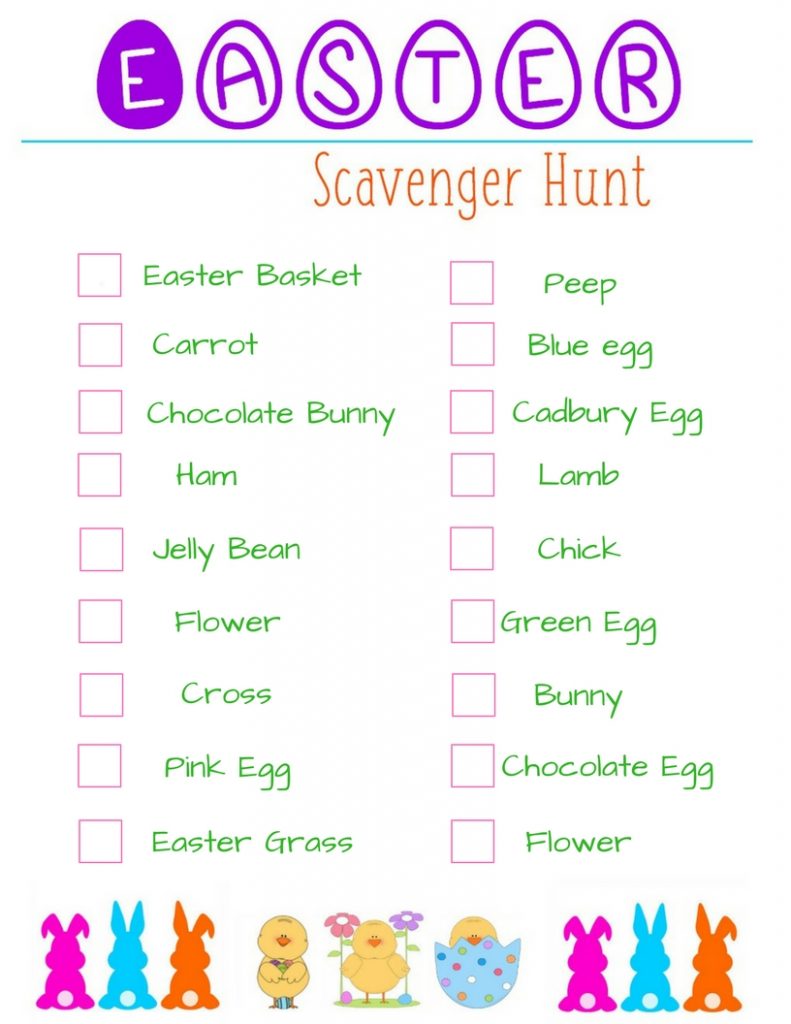 Easter Scavenger Hunt for the Kids and Adults