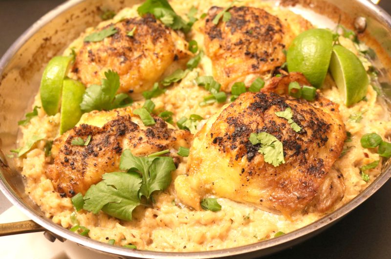 coconut chicken rice-pan side